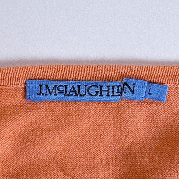 NWOT J. McLaughlin Jamey Raglan Sleeve Sweater Orange Button Cuf Orange Women L - Picture 5 of 8